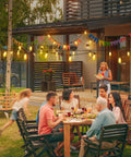 25 Ft Outdoor String Lights For Patio And Garden, Dimmable, Weatherproof And Shatterproof ST38 Edison Bulbs over backyard dinner