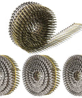 1-1/2 Inch Hot-Dipped Galvanized 15 Degree Collated Wire Coil Siding Nails Full Round Head Ring Shank 0.092 Inch For Rough Nailing Lathing And Sheathing 1600 Count