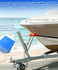 Heavy Duty Marine Trailer Winch Stand With U Bolts For Saltwater Toughness, 4mm Hot Dip Galvanized Steel That Wont Rust, Rustproof Winch Mount Fits 3 Inch Wide By 3 To 4 Inch High Trailer Tongues For Fishing Boats Jet Skis Sailboats on boat trailer