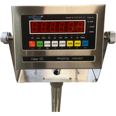 Digital weighing indicator for Heavy Duty Roller Top Bench Scale 18 X 18 Inches 500 Lb Capacity NTEP Legal For Trade.