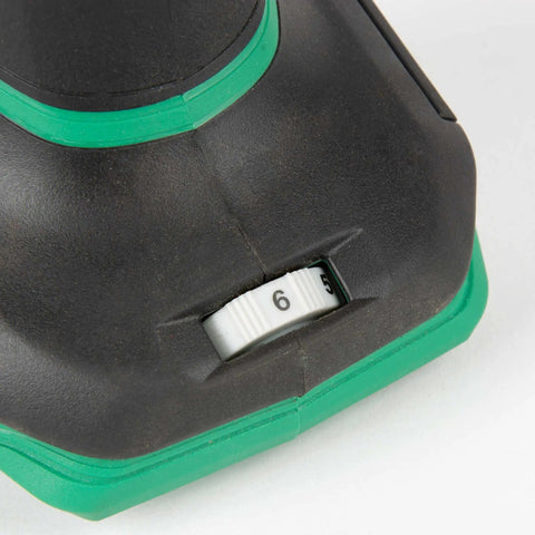 Close-up of dial on 36V Cordless 4.5-Inch To 5-Inch Angle Grinder With MultiVolt Power, Variable Speed, Paddle Switch, Tool Only No Battery