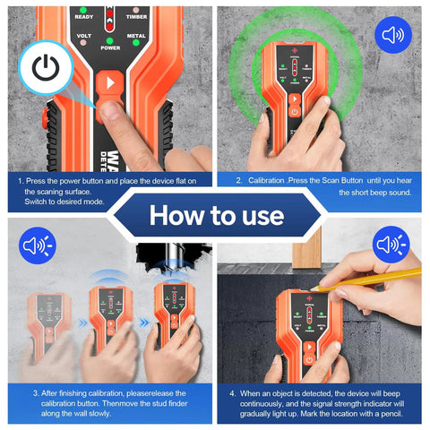3 In 1 Electronic Stud Finder Wall Scanner Nails Wood Studs Metal Piping And Live Ac Wires Instant Accurate Pickups For Home Repair Jobs Totally Foolproof Operation That Works Like A Charm