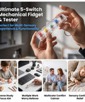 50 Pcs Mechanical Keyboard Switches Tester Pack With 10 Keychains Including 10 Of Each Style Blue Clicky And Quiet Linear Variants For Custom Builds Tactile Feedback And A Handy DIY 3D Print Companion, clear keychain tester