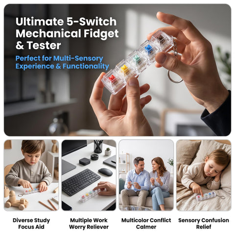 50 Pcs Mechanical Keyboard Switches Tester Pack With 10 Keychains Including 10 Of Each Style Blue Clicky And Quiet Linear Variants For Custom Builds Tactile Feedback And A Handy DIY 3D Print Companion, clear keychain tester