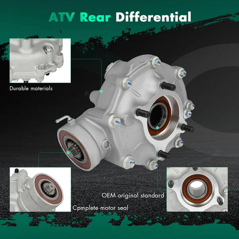 Heavy Duty Rear Final Gear Differential Assembly Fits Honda Rancher 420 Atv 2007 To 2013 Factory Spec Replacement 41300Hp560 close-up view showing durable materials and OEM standard.