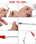 How to use Rugged 130 Feet Polyester Fish Tape With Straight Shooter Wire Puller, showing steps of wiring tool installation.
