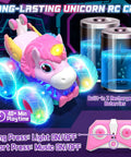 Unicorn Themed RC Car For Girls With 360 Degree Rotating Stunt Action, 4x4 All Terrain Monster Truck With LED Lights And Built In Music