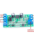 Industrial PWM To Analog Converter Module circuit board with terminals and labeled components for PLCs and control panels.