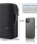 Compact Mens Toiletry Bag Hanging Dopp Kit For Travel Waterproof Wash Pouch Black Slim Durable Organizer with phone for scale
