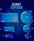 Measurement guide for Heavy Duty Wall Bumpers Large 4 Pack Noise Reducing Furniture Pads showing sizes and dimensions.