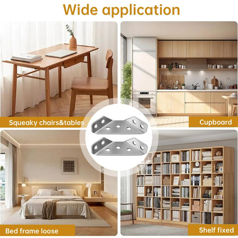 Uses for 20 Pcs Stainless Steel Corner Connectors And Triangle Brackets For Wood Furniture Shelves Cabinets And Desks Includes Screws