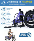 500W Electric Tricycle For Adults With 20 Inch Fat Tire Folding Trike, Three Wheel Stability With Rear Differential, Front Suspension And Hydraulic Disc Brakes, Easy Ride For Beginners And Seniors, ready to ride