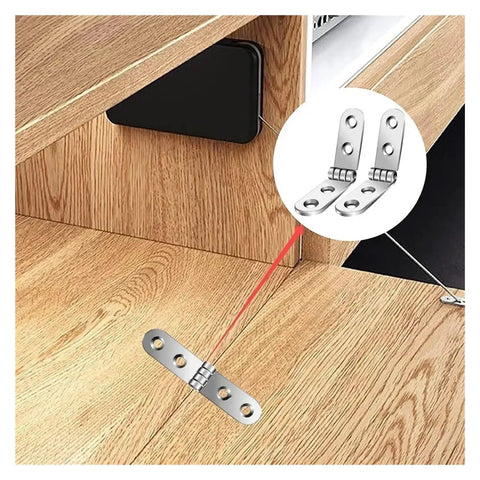 180 Degree Folding Flap Concealed Cabinet Hinges Set, 2 Pack, installed on wooden cabinet, heavy duty, smooth operation visible
