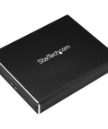 Dual Slot M.2 Sata Raid Enclosure Usb 3.1 10Gbps External Drive Holder For 2230 2242 2260 2280 Modules in sleek black design.