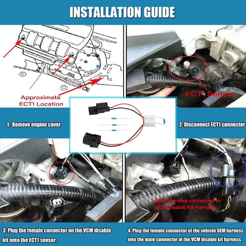 Installation guide for Plug And Play Muzzler Harness Disable Kit For Honda Odyssey Ridgeline Pilot Accord And Acura 3.5L V6 Engines With VCM