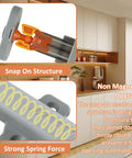 Push To Open Door Latch Kit 5 Pack Non Magnetic Heavy Duty Hidden Door Push Release showing snap-on structure and spring force