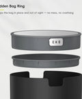 Compact Swing Top Mini Trash Can With Lid For Bathroom Vanity Countertop Desk Or Office 2.2L 7.3In Tall 5.3In Diameter Black