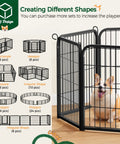 Outdoor Dog Playpen 24 Inch 16 Panels Heavy Duty Metal Pen for Indoor and Outdoor Use with different shape options