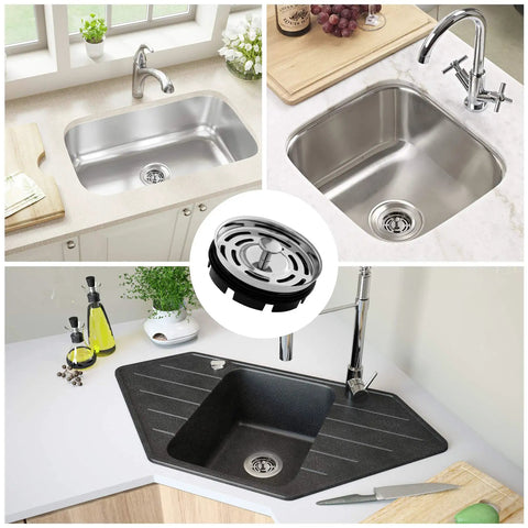 All In One Kitchen Sink Strainer And Stopper For Standard 3.5 Inch Drain Fits Garbage Disposal Durable 304 Stainless Steel Guard Strainer And Stopper in various sinks
