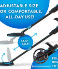National Geographic Kids metal detector starter kit with 7.4-inch waterproof coil; adjustable height; folds to 13 inches; includes trowel