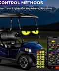 Programmable Flexible LED Eye Lights For Golf Cart And Vehicles 23x5In With App And Remote Control on golf cart windshield