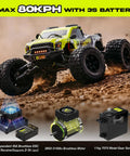 1/10 Scale Brushless Beast Mode Fast RC Car For Adults, Off Road Monster Truck, Waterproof 4WD Electric RC Vehicle With 3S LiPo Battery in motion