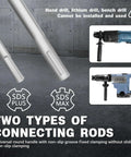 METOTY 22-piece concrete hole saw kit; alloy steel, includes 30–110mm saws and two connecting rods (SDS Plus/Max)