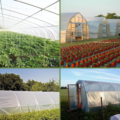 Clear 6 Mil Greenhouse Plastic Sheeting For 16 X 20 Ft, UV Resistant Heavy Duty Polyethylene Film, Thickened, Tear Resistant Greenhouse Cover, Weatherproof Transparent Film For Year Round Garden Growth That Stays Tough As Nails