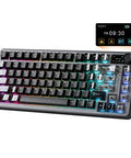 Compact 75 Percent Mechanical Keyboard Featuring Customizable LCD Screen And Rock Solid Volume Knob equipped with smooth candy switches