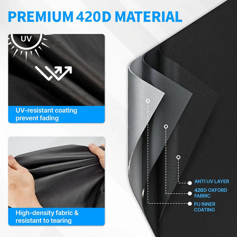 Heavy Duty Leg Extension And Curl Machine Cover for GMWD Gear, showing UV-resistant 420D Oxford fabric with triple layer protection.