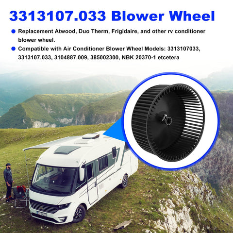 RV Blower Wheel Replacement for Air Conditioners, Compatible With Duo Therm Frigidaire Models, Fits 3313107033 shown on image