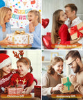 Four images showing people exchanging gifts for birthdays, Valentine's Day, Christmas, and anniversaries.