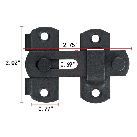 2 Pack Matte Black Stainless Steel Barn Door Latches For Sliding Doors Bi Fold Gates Cabinets And Closets Built To Last Rust Resistant Locking Hardware dimensions