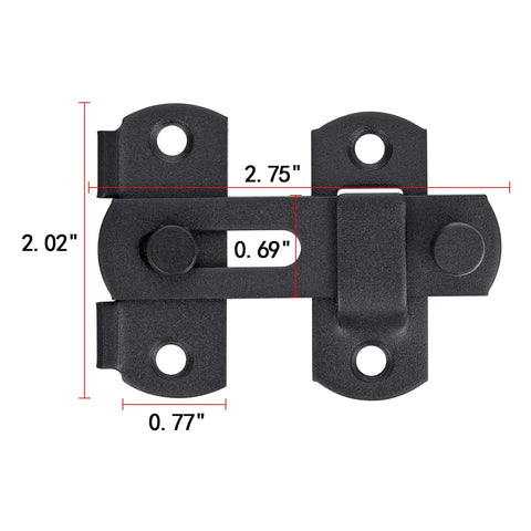 Four Pack Matte Black Stainless Steel Barn Door Latches 2.75 Inch By 2.02 Inch Built To Last Heavy Duty Flip Bi Fold Sliding Door Lock