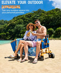 Heavy Duty 3 In 1 Love Seat Wagon Cart With Detachable Cooler Bag Dual Seats For Two Adults on a beach