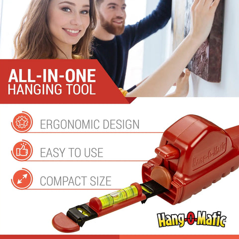 All In One Picture Hanging Tool For Quick Easy Leveling And Marking On The Wall To Hang Pictures Mirrors TVs And Shelves With Precision And No Fuss Setup