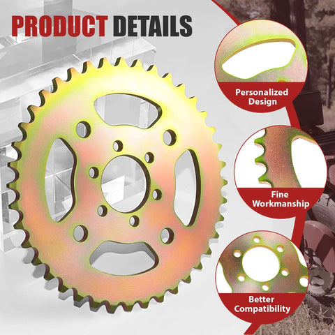40 Tooth 420 Chain Mini Bike Sprocket Fits Coleman CT100U CC100X Baja Doodle Bug DB30 Mega Moto MMB105 shown in detail
