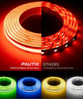Comparison of 5V USB RGB COB LED Strip Light 4.92ft with bright even lighting versus inconsistent lighting