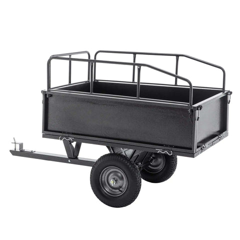 Heavy Duty 600Lb Dump Cart For Farm And Garden Tow Behind Utility Trailer With Dual Control Dumping All Terrain Tires Steel Construction