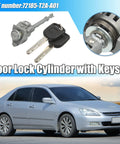 Front Door Lock Cylinder Kit With 2 Keys For Honda Accord 2013 To 2017 Replacement OE 72185-T2A-A01 with car in background