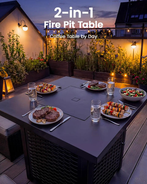 28 Inch Propane Fire Pit Table With 50,000 BTU Heat For Backyard Parties On Patio Deck Garden CSA Listed Outdoor Fire Pit
