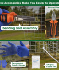 Image showing Hardcore Half Inch Hardware Cloth Roll with gloves, pliers, and cable ties for garden fencing.