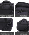 Max Size Carry On Duffle Bag For Air Travel, Lightweight Personal Item, 18 By 14 By 9 Inches, 37L, with zipped pocket and shoulder strap