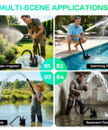 Multi-scene applications of Powerful Submersible Sump Pump 1/3 HP 2400 GPH With 3/4 Inch GHT Garden Hose Thread in use