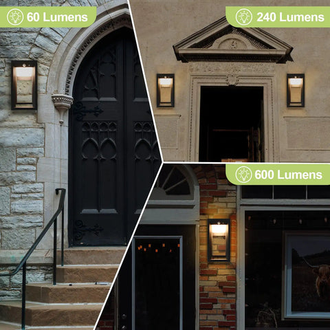 Solar Outdoor Wall Lights With Motion Sensor And Dusk To Dawn Auto On At Night 3 Modes No Wires Needed Waterproof Fixture