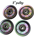 Garage Door Extension Springs Cable And Pulley Kit For 7 To 8 Foot Doors, Heavy Duty Replacement, four steel 3-inch pulleys