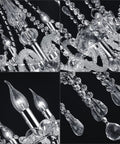 10 Light K9 Crystal Chandelier in Silver Finish For Dining Room Living Room Hallway Modern Rain Drop Glass Pendant Lamp
