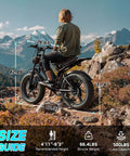 Dope Adult Electric Bicycle Built Around A Sturdy 48V 15Ah Removable Battery And Snappy 750W Motor delivering height and load capacity information.