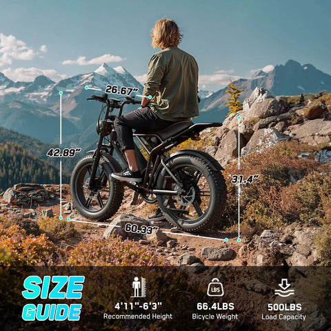 Dope Adult Electric Bicycle Built Around A Sturdy 48V 15Ah Removable Battery And Snappy 750W Motor delivering height and load capacity information.