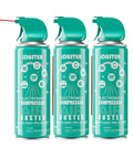 Keyboard Cleaner Air Spray For Computers And Electronics 10oz Can Duster 3 Pack with green labels and red nozzle